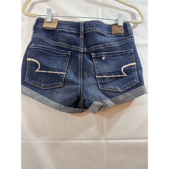 American‎ Eagle Womens Size 8 Super Stretch Hi-Rise Shortie Rolled Leg Shorts - Picture 3 of 11